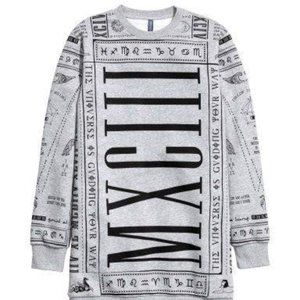 H&M illuminati long sweatshirt/sweater dress
